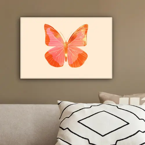 Vlinder - Minimalistisch - Roze canvas 2cm klein -sfeer3
