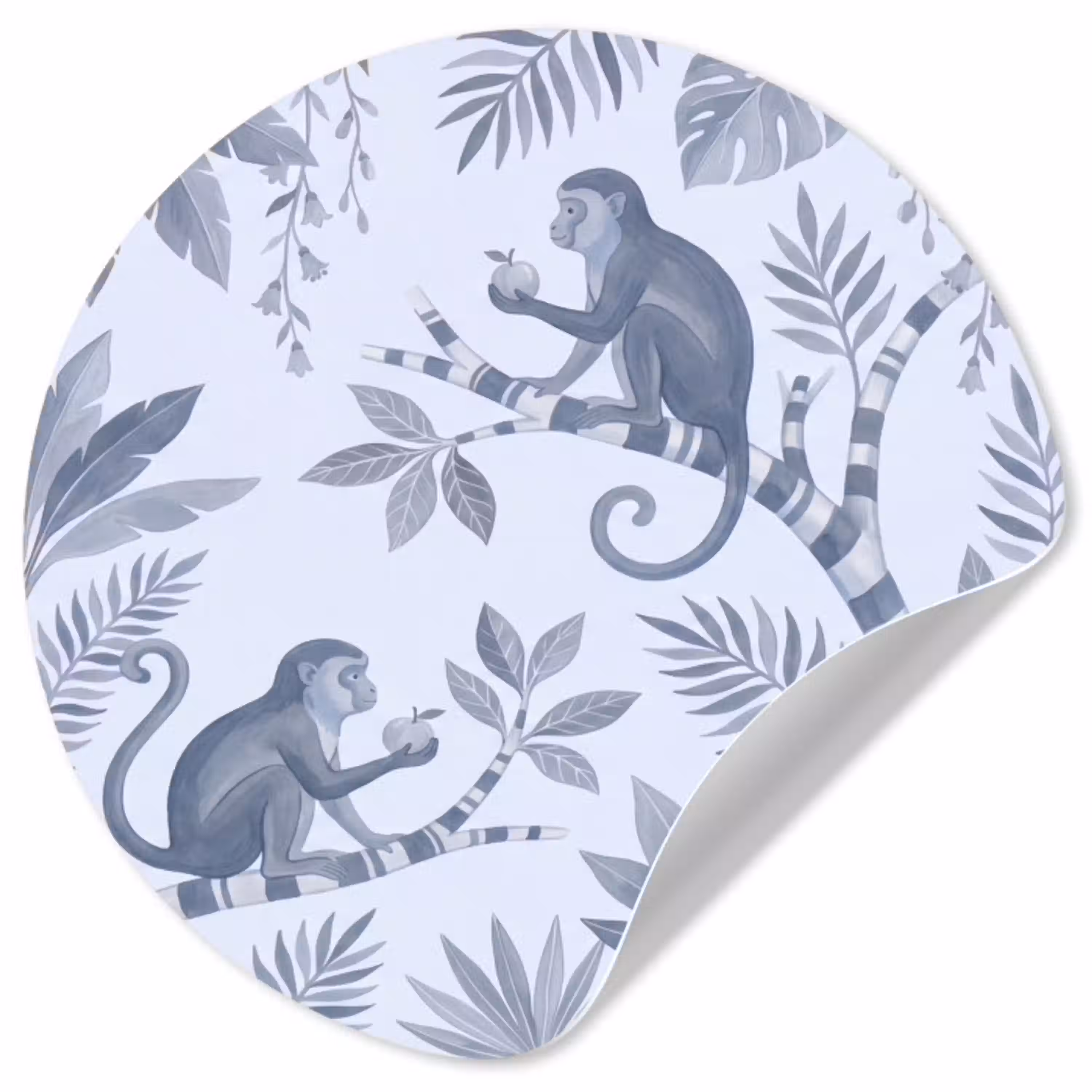 Aap - Boom - Bladeren - Jungle - Illustratie Wandcirkel behangsticker klein -3d