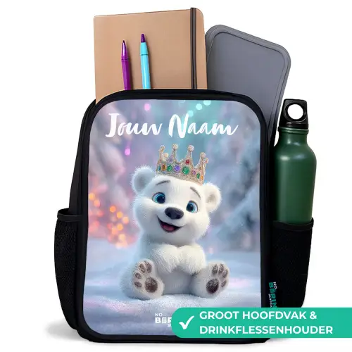 Ijsbeer - Kroon - Winter Rugzak - Zwart middel -inhoud_NL