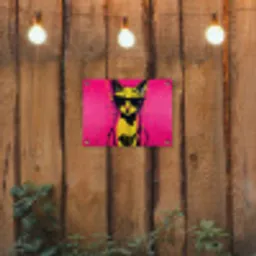 Kat - Art - Zonnebril - Roze tuinposter los doek klein -sfeer1