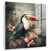 Toekan - Vogels - Bloemen - Planten - Tropisch plexiglas 5mm klein -zzzproduct_nieuw