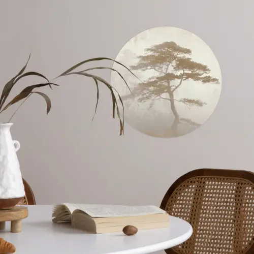 Boom - Oosterse stijl - Landschap Wandcirkel behangsticker klein -sfeer3