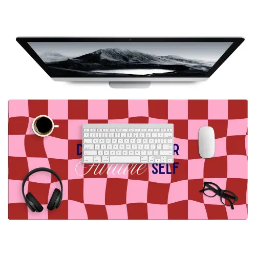 Furture - Geblokt - Rood Muismat XXL klein -3d
