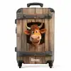 Bruine stier steekt hoofd door houten deur NBS - Medium koffer - Kinderen Unisex middel -productfoto_recht