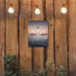 Flamingo - Hart - Zee - Romantisch tuinposter los doek klein -sfeer1