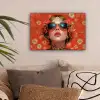 Vrouw - Kleurrijk - Dierenprint - Bloemen canvas 2cm klein -sfeer1
