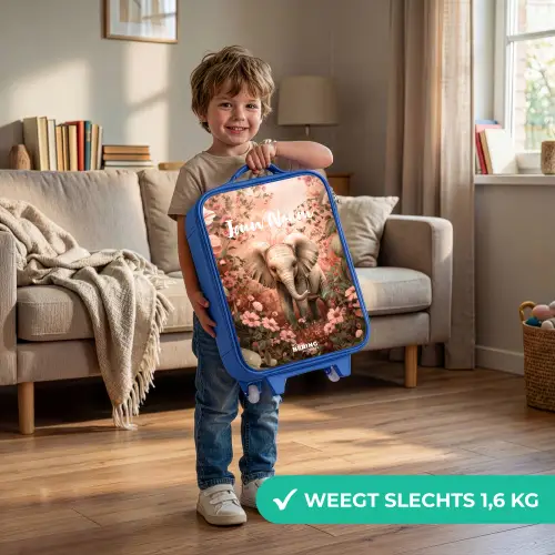 Flora flapoor Kinderkoffer - Blauw klein -sfeer2_NL