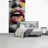 Lippen - Graffiti - Expressief fotobehang vinyl groot -slaapkamer