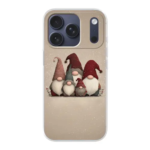 Kabouters - Kerst - Sneeuw - Puntmutsen Telefoonhoesje iPhone 17 Pro klein -3d