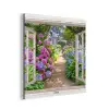Hortensia - Doorkijk - Bloemen - Zomer - Paars - Pad aluminium wit klein -3d