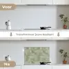 Vlakken - Rustiek - Groen keuken achterwand spatscherm klein 900 -voor_na_NL