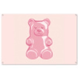Beer - Roze - Snoep tuinposter los doek groot -3d