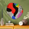 Abstract - Vormen - Kleuren - Stippen Wandcirkel Organisch Plexiglas middel -sfeer2
