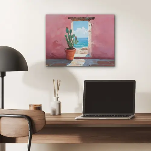 Zee - Roze - Cactus PET vilt klein -sfeer5