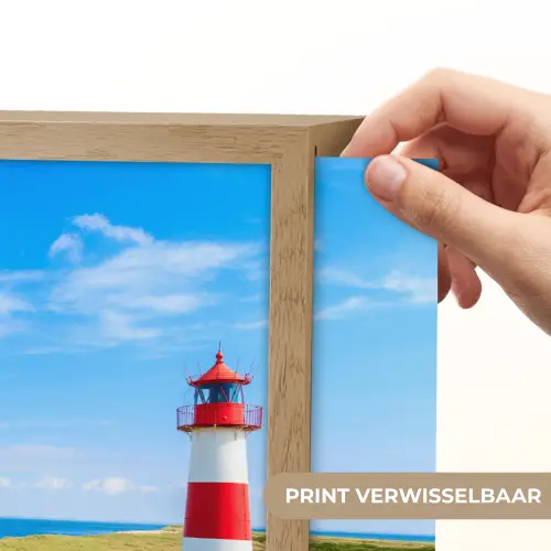 Vuurtoren - Duinen - Strand - Zee - Zomer Light Box met batterij (Wandlamp) middel -USP_websiteprintNL