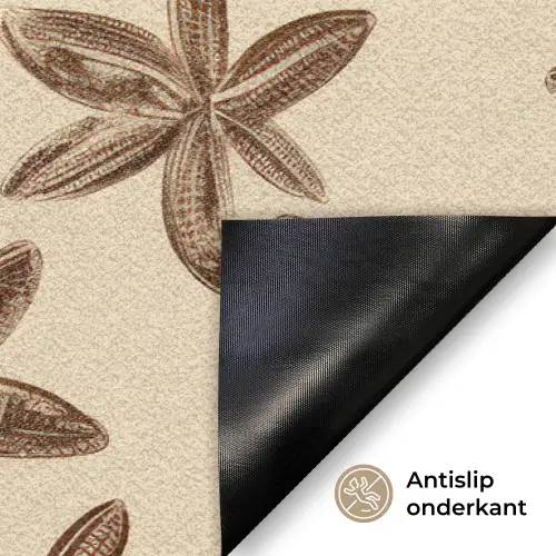 Sterren - Bruin - Natuurlijk Deurmat klein -antislip_NL
