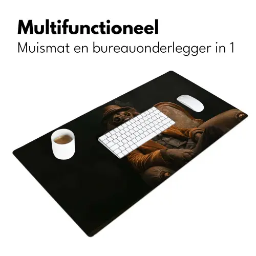 Bril - Leeuw - Bank - Hoed Muismat XXL klein -sfeer4