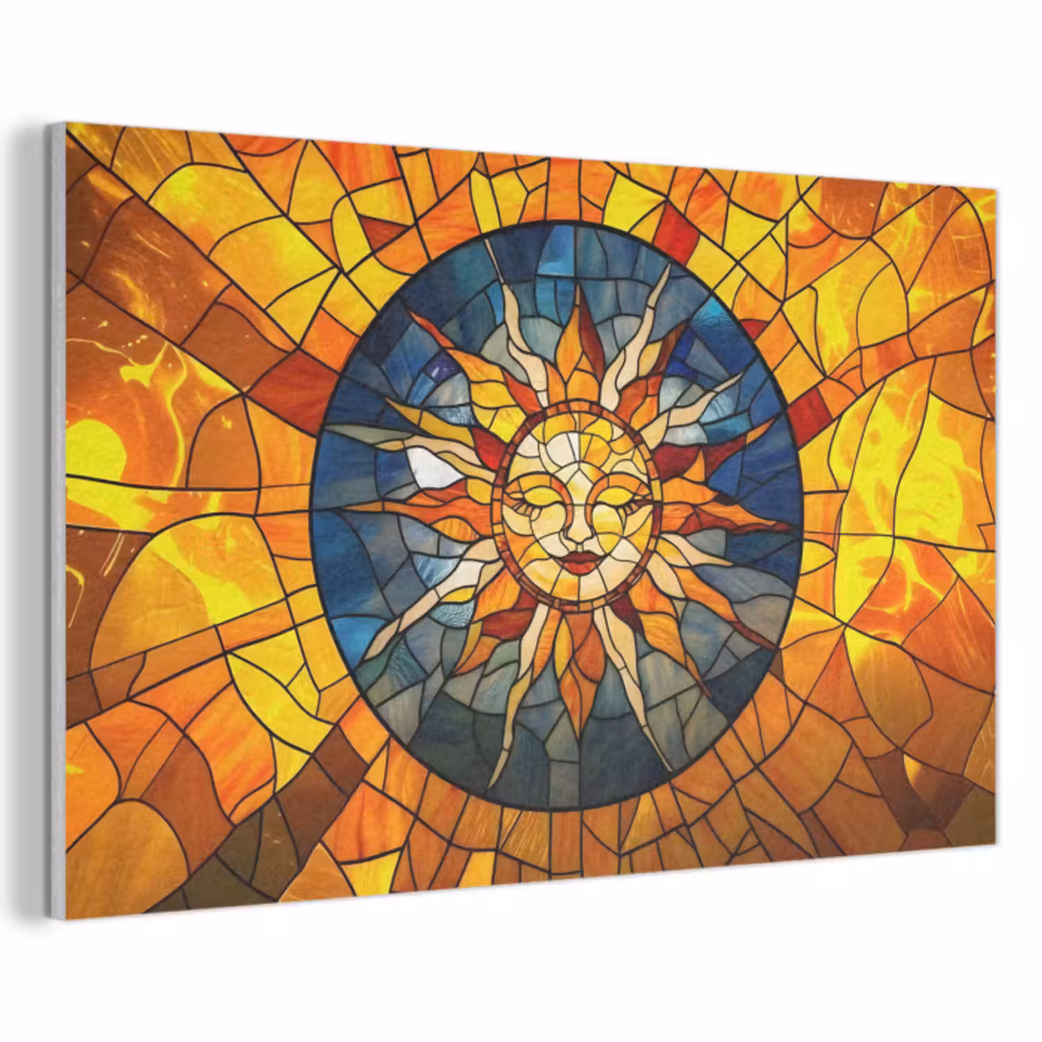 Akoestisch schilderij - Mozaïek - Zon - Geel - Cirkel