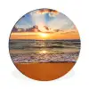 Strand - Zonsondergang - Zee - Wolken - Horizon Wandcirkel aluminium klein -3d