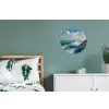 Zee - Golven - Rotsen - Meeuwen Wandcirkel aluminium klein -slaapkamer