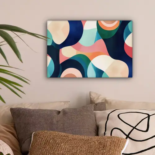 Abstract - Blauw - Roze canvas 2cm klein -sfeer1
