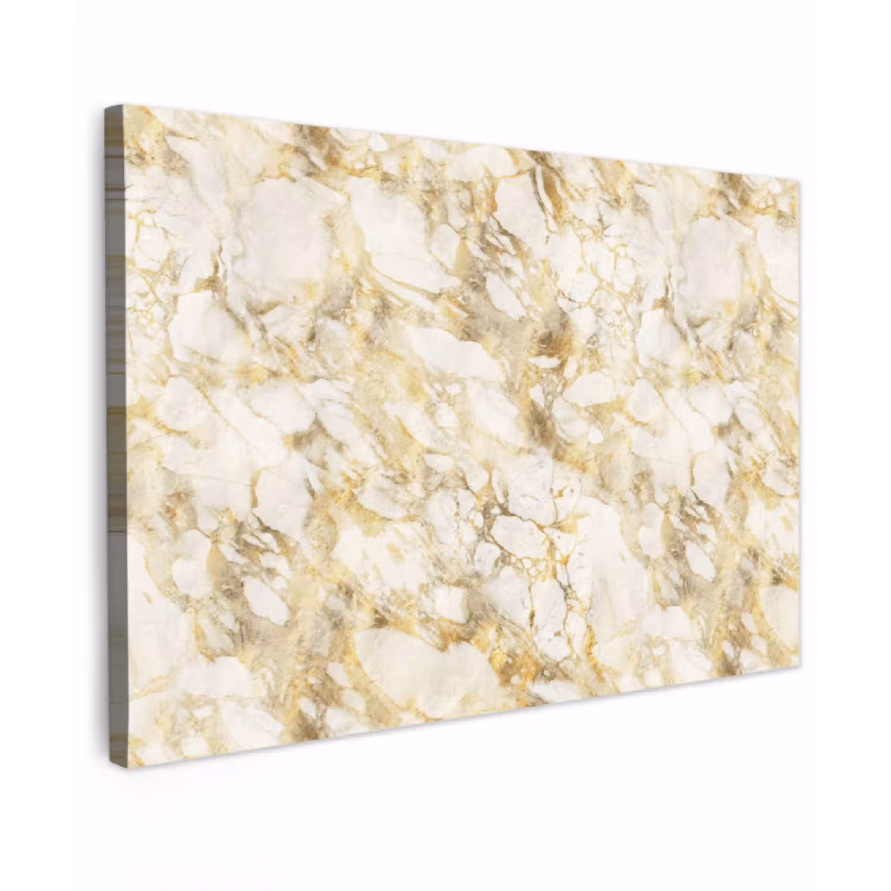 Warm - Gouden - Marmer - Patroon Tuinposter op houten frame 2 cm dik klein 845 -3d