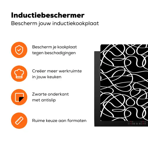 Lijnen - Kronkelend - Vloeiend Inductie beschermer vinyl 3mm klein 276 -zzzzzzz-td-ups
