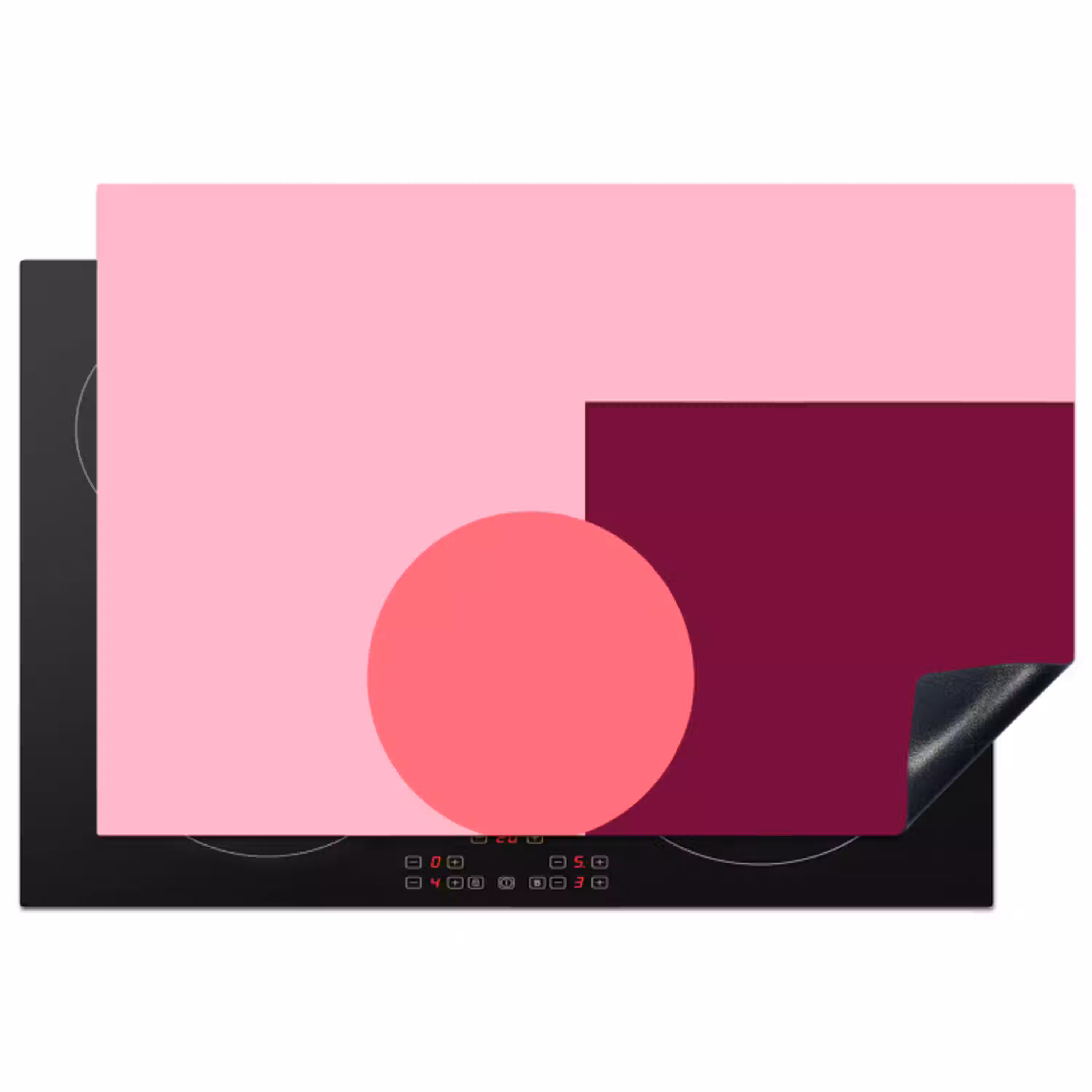 Abstract - Vormen - Roze - Modern - Design Inductie beschermer vinyl 3mm klein -3d