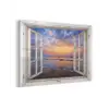 Doorkijk - Zee - Strand - Zonsondergang - Blauw plexiglas 5mm klein -z3d