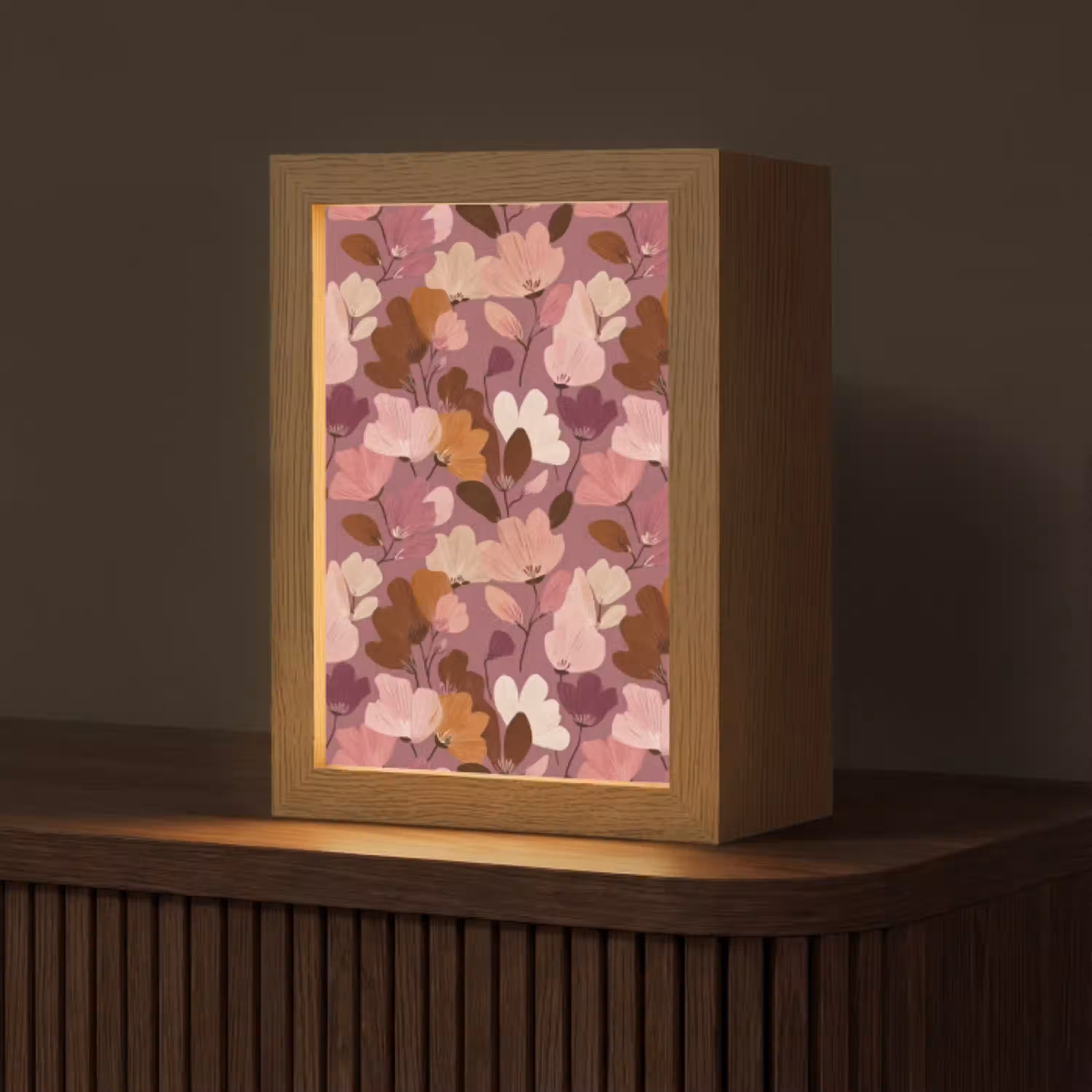 Bloem - Patroon - Roze Light Box met kabel (Tafellamp) klein 925 -z3d_website