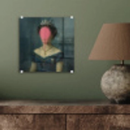 Kroon - Roze druipend verf - Portret plexiglas 5mm klein -sfeer3