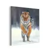 Tijger - Landschap - Sneeuw - Winter - Dieren aluminium wit klein -3d