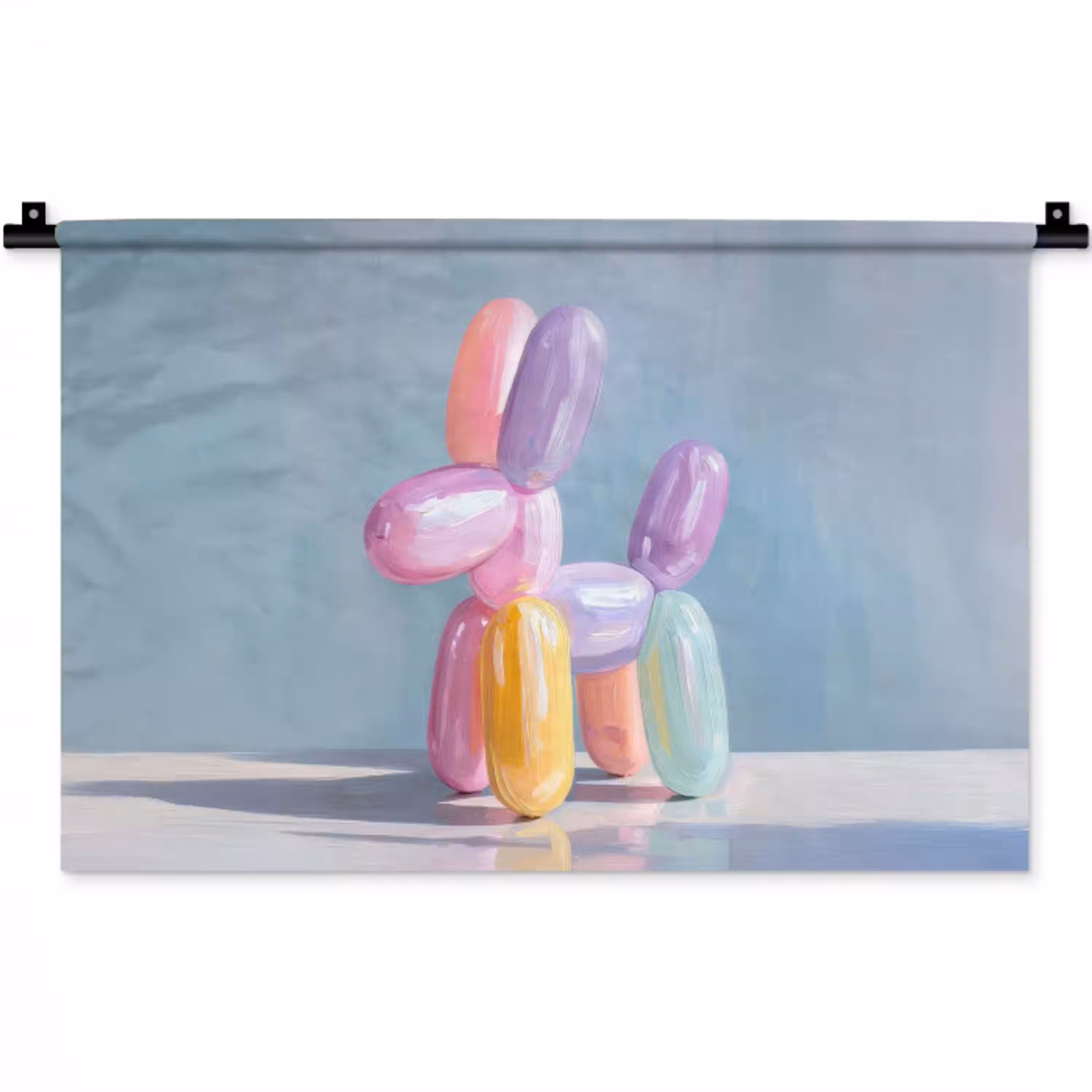 Dier - Ballon - Pasteltinten - Glanzend Wandkleed katoen klein -zz3d