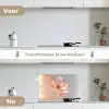 Glazen - Bloem - Roze keuken achterwand spatscherm klein -voor_na_NL