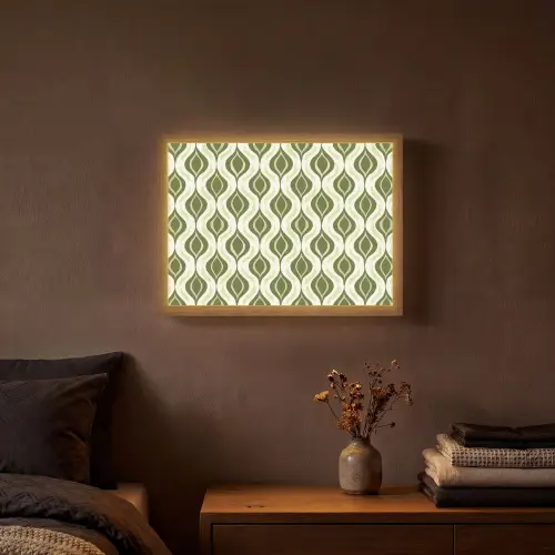 Patroon - Retro - Groen Light Box met batterij (Wandlamp) middel 907 -sfeer4