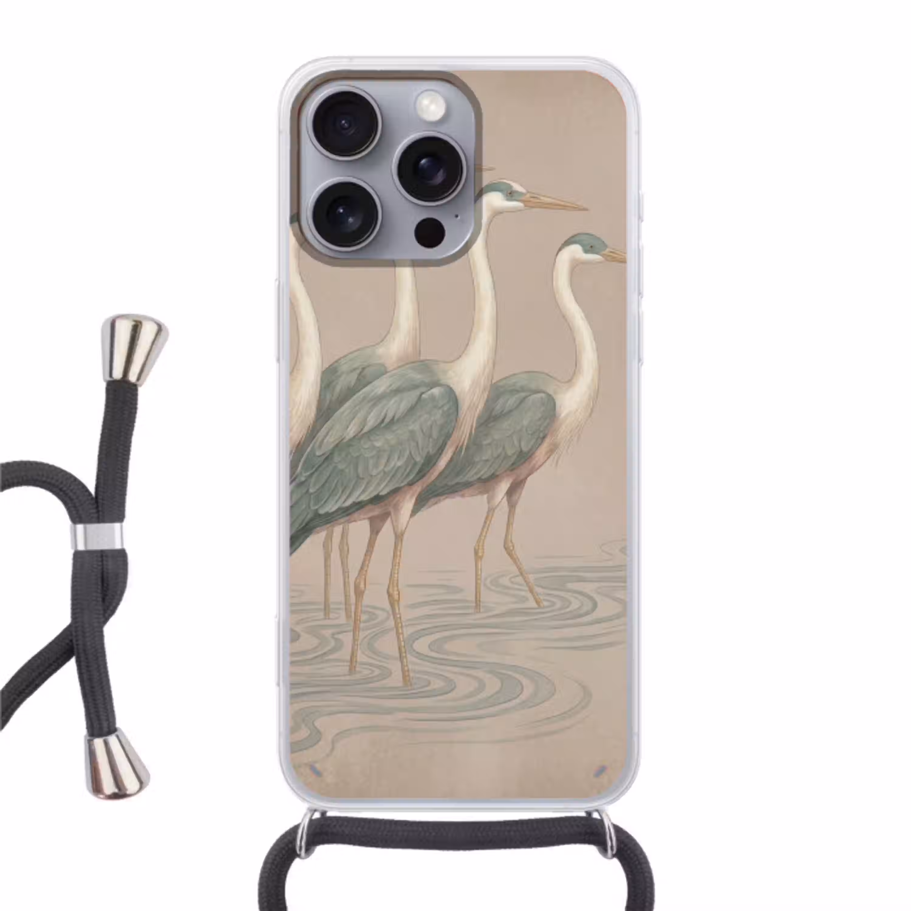 Vogel - Water - Natuur - Vintage Hoesje iPhone 16 Pro Max met koord klein -3d