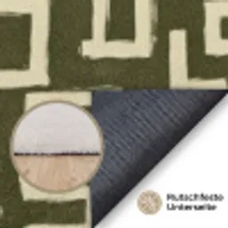 Abstract - Lijnen - Groen Vloerkleed Rechthoek klein 1091 -uniquesellingpoint_antislip_DE_DE