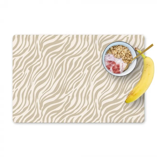 Placemat - 6 stuks - Zebra - Patroon - Beige