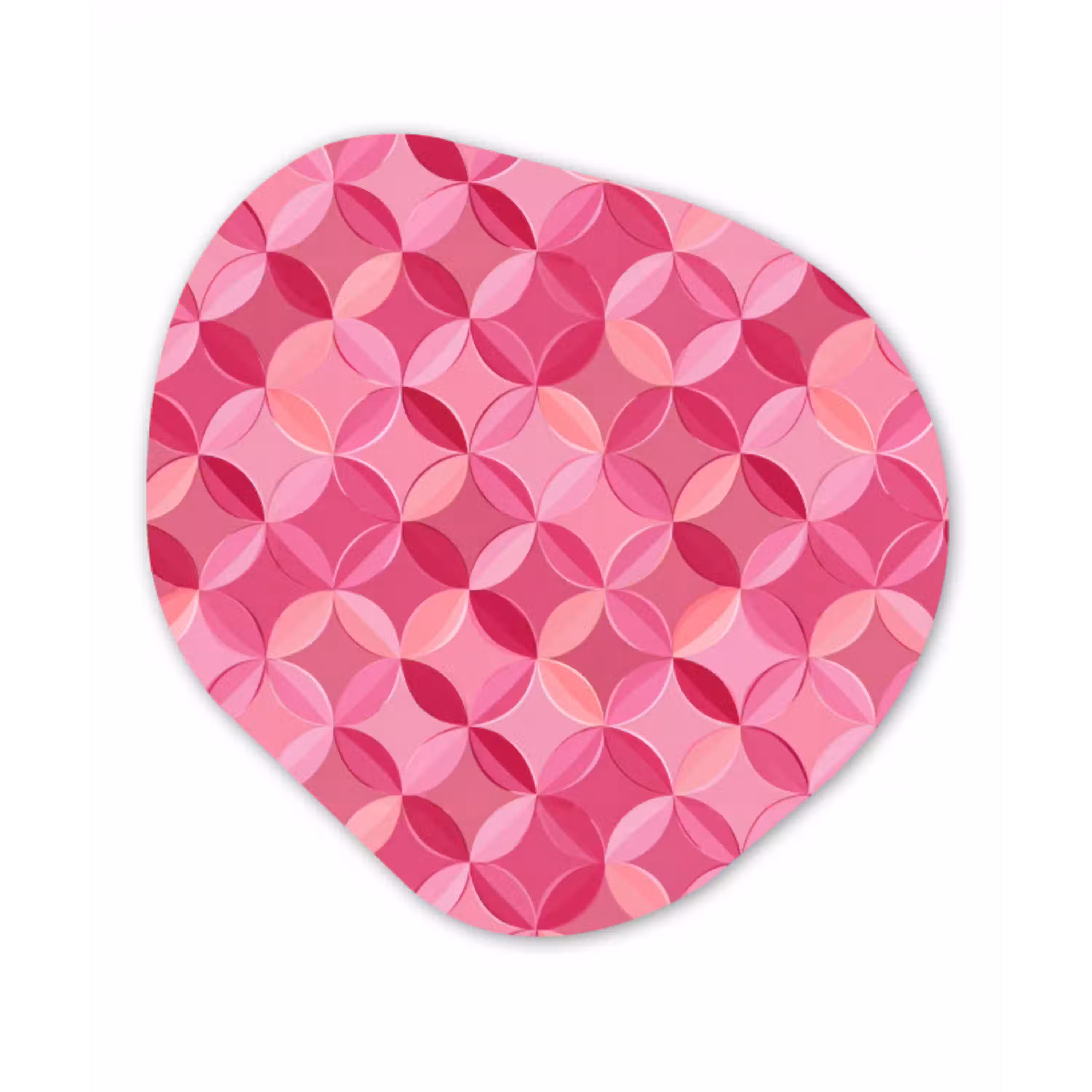 Geometrisch - Mozaïek - Modern - Roze Wandcirkel Organisch Forex 3mm klein 629 -3d