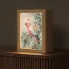 Roze kuifkaketoe - Tak met vruchten - Bladeren Light Box met kabel (Tafellamp) klein -z3d_website