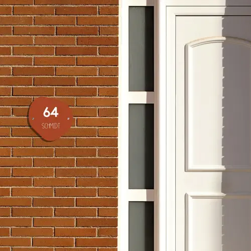 Roestbruin - Modern Naambord Organisch middel -sfeer3