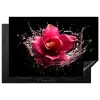 Bloemen - Roze - Water - Zwart - Botanisch - Natuur Inductie beschermer vinyl 3mm klein -3d