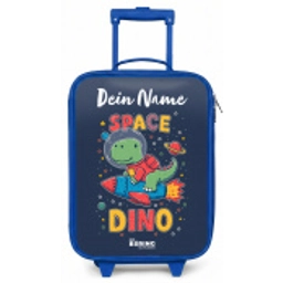 Dinosaurus - Groen - Raket - Sterrenhemel Kinderkoffer - Blauw klein -zz3dotto