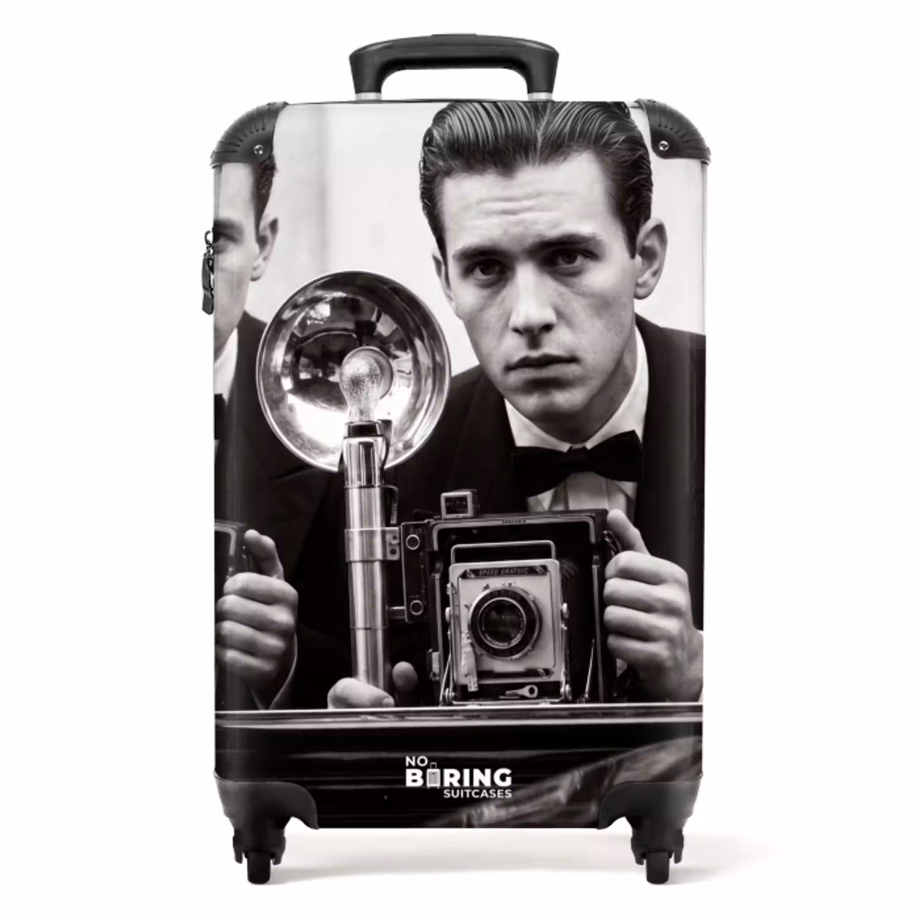 Fotograaf - Camera - Vintage - Journalistiek - Zwart-wit NBS - Handbagage koffer - Volwassenen Unisex middel -productfoto_recht