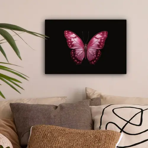 Vlinder - Fuchsia - Grafisch canvas 2cm klein -sfeer1