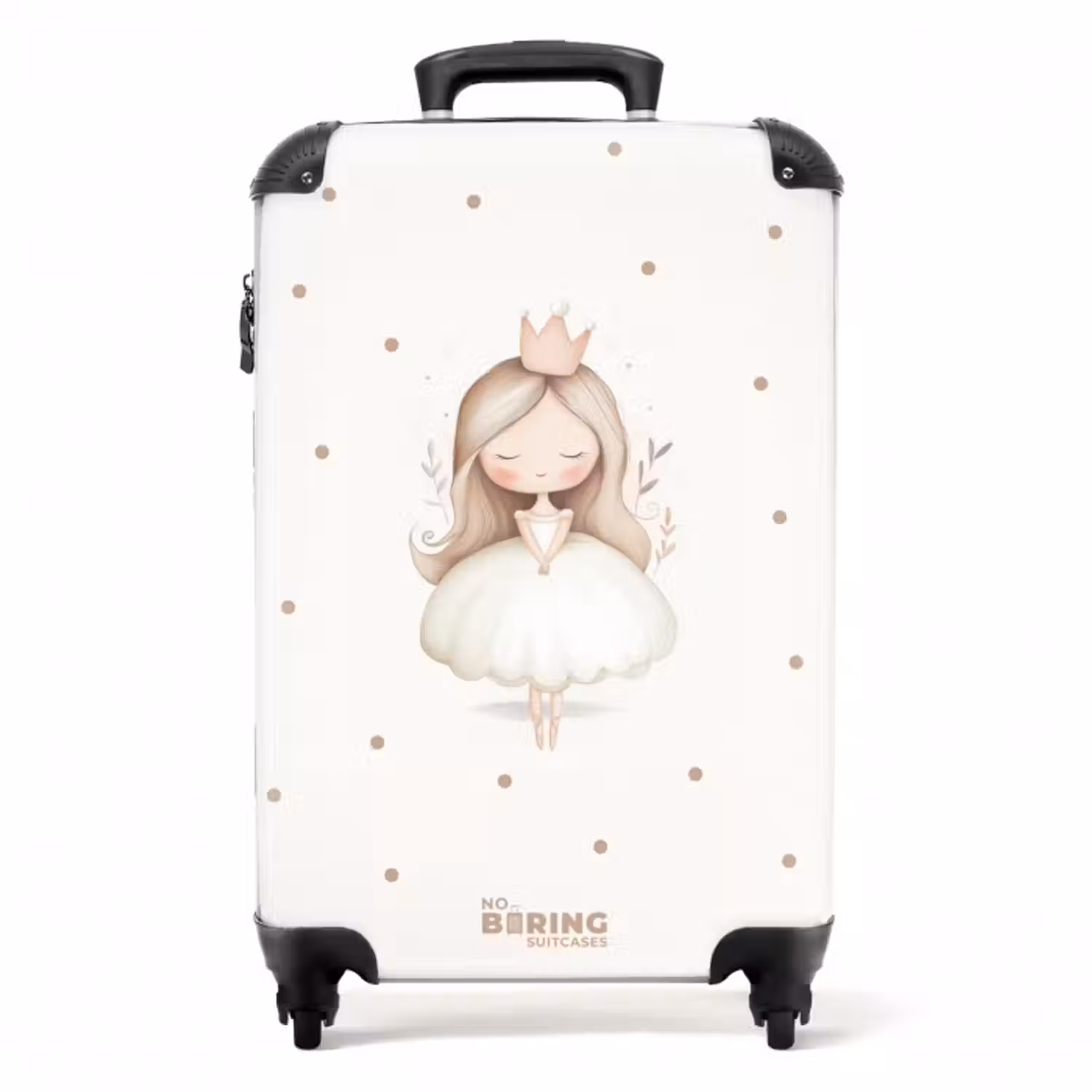 Koffer - Ballerina prinses tussen beige stippen