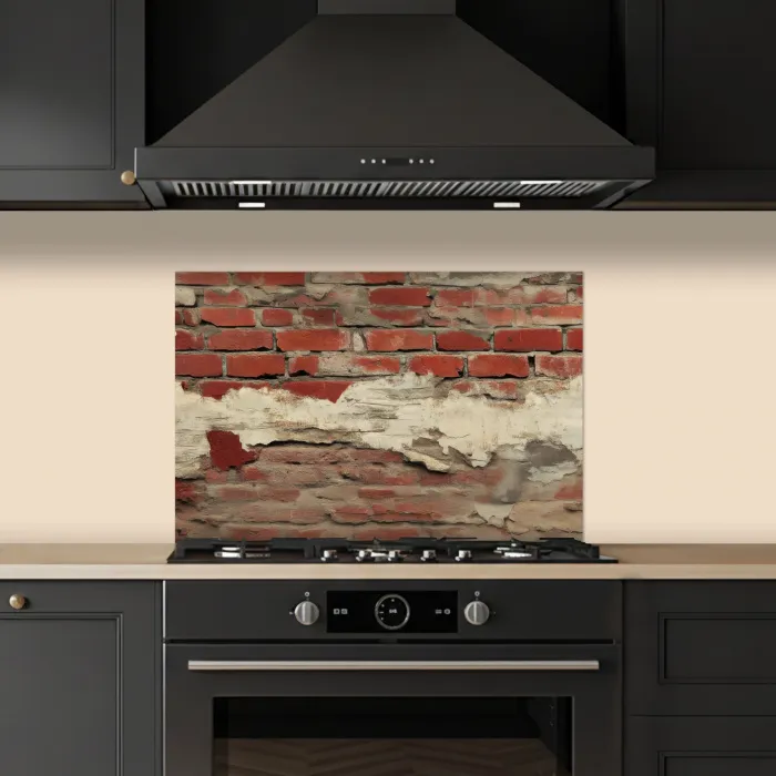 Muur - Baksteen - Verweerd keuken achterwand spatscherm klein -sfeer1