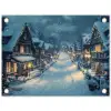 Kerstdorp - Kerst - Sneeuw - Winter tuinposter los doek klein -3d