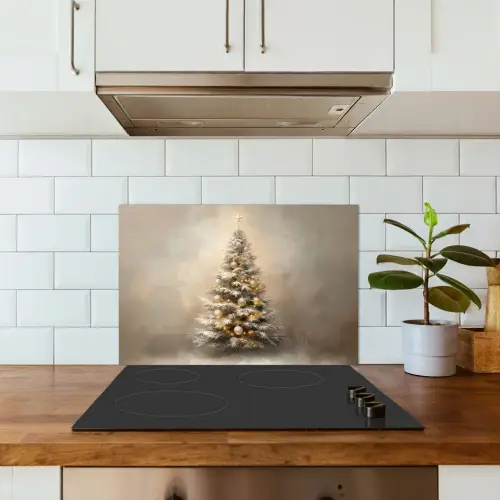 Kerst - kerstboom - Sneeuw - Art keuken achterwand spatscherm klein -sfeer2