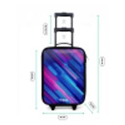 Neon - Strepen - Abstract - Blauw - Roze Kinderkoffer - Zwart klein -productfoto_formaten